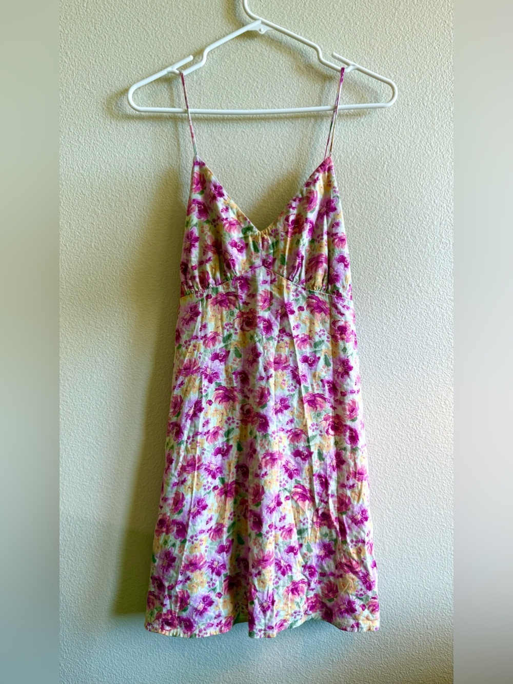 Abound Floral V-Neck Mini Sundress Pink Size L